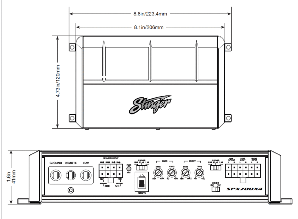 Stinger Marine & Power Sports Micro 4-Channel 700 Watt Amplifier